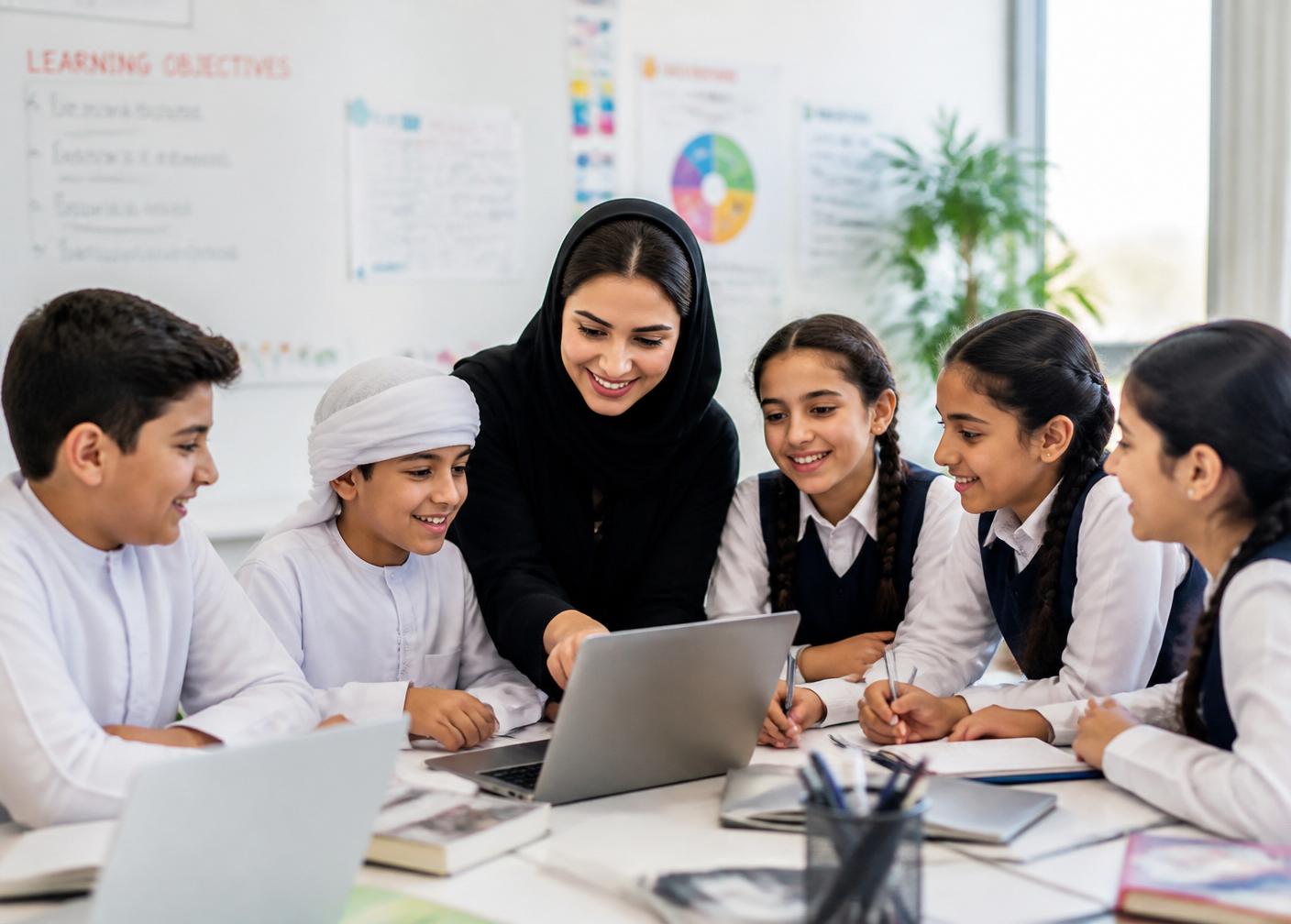 Diverse students learning together