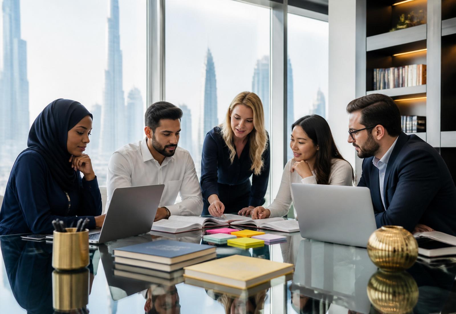 Diverse team of TargetMinds subject specialists collaborating in Dubai